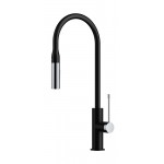 Aziz Matte Black & Chrome Pull Out Sink Mixer